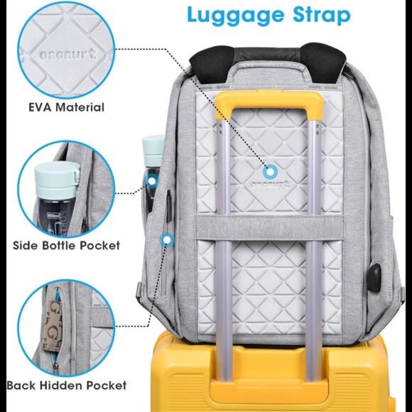 Anti Theft Backpack - 15.6 Inch Laptop Travel Backpack with Hidden Zipper
